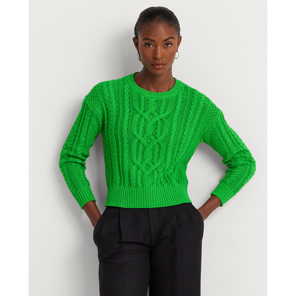 Cable-Knit Cotton Crewneck Jumper