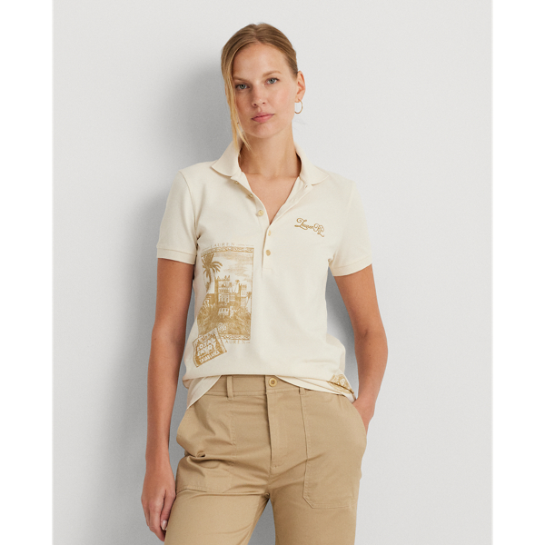 Print Pique Polo Shirt Lauren 1