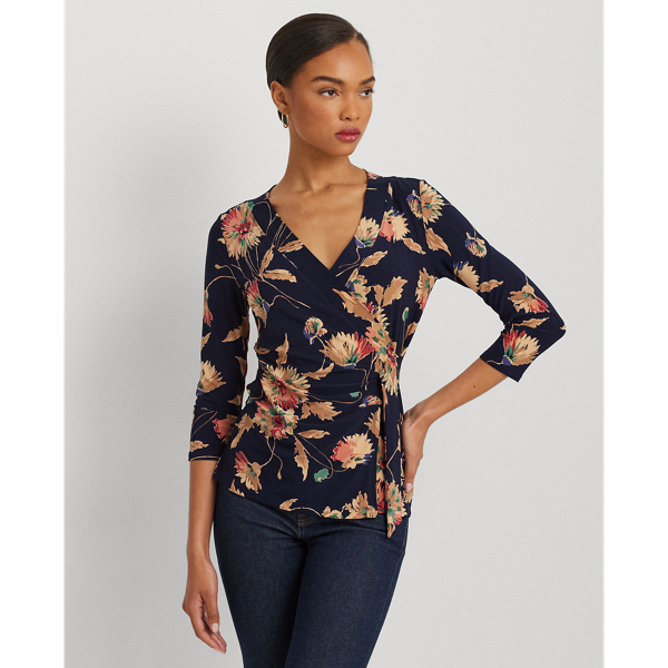 Floral Stretch Jersey Top for Women
