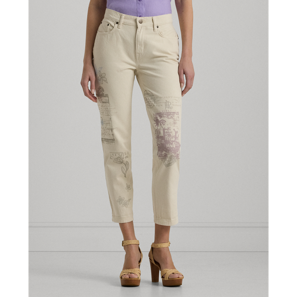 Print Relaxed Tapered Ankle Jean