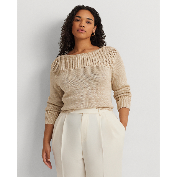 Cotton-Blend Boatneck Sweater