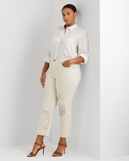 Print Relaxed Tapered Ankle Jean