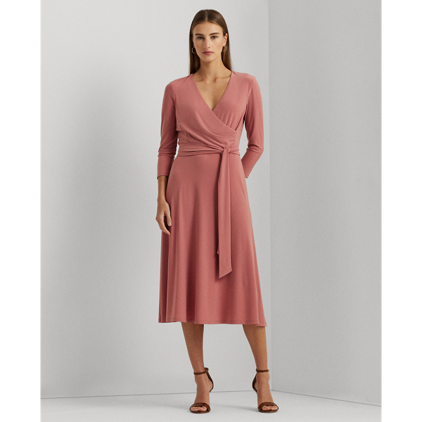 Robe col en V croisé en jersey