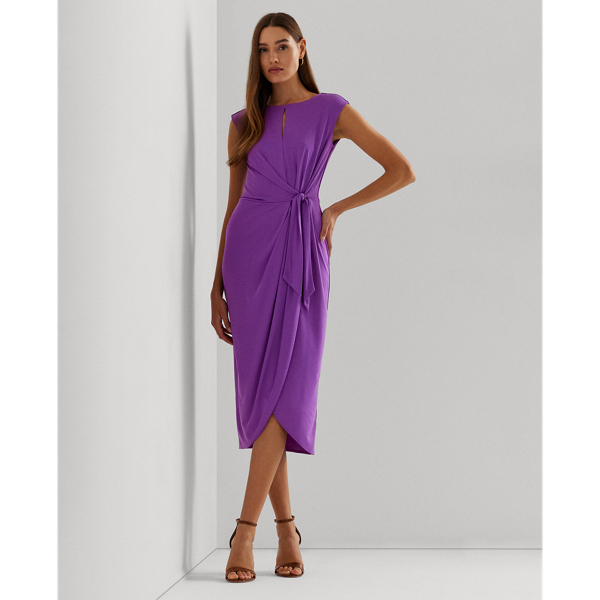 Stretch Jersey Tie-Front Dress