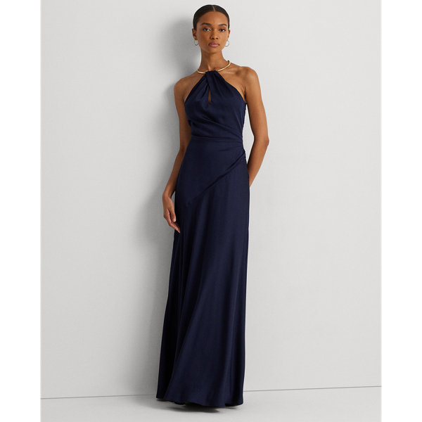 Satin Charmeuse Halter Gown Lauren 1