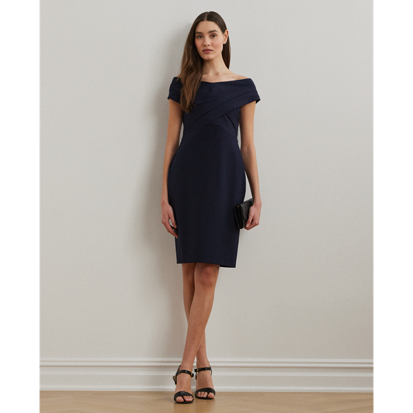 Crepe Off the Shoulder Cocktail Dress for Women Ralph Lauren PA