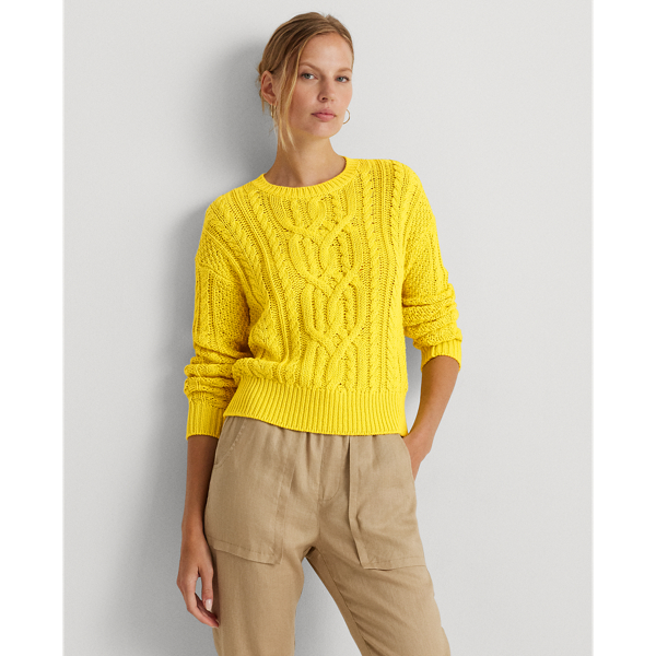 Cable-Knit Cotton Crewneck Jumper