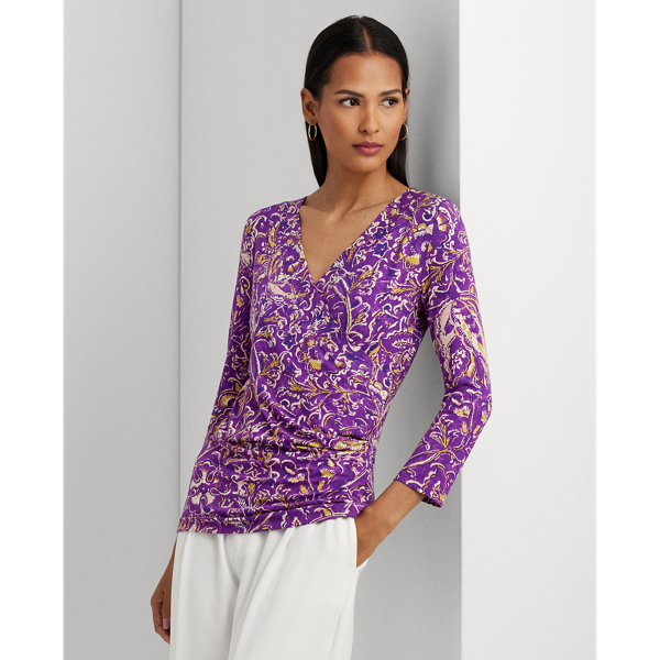 T-shirt Femme Manches Longues Col V Croisé Avec Boutons - Henley Décontracté Doux