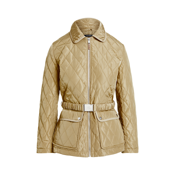 Belted Diamond-Quilted Jacket