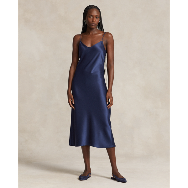 Double-Faced Satin Midi Slip Dress