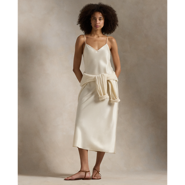 Double-Faced Satin Midi Slip Dress