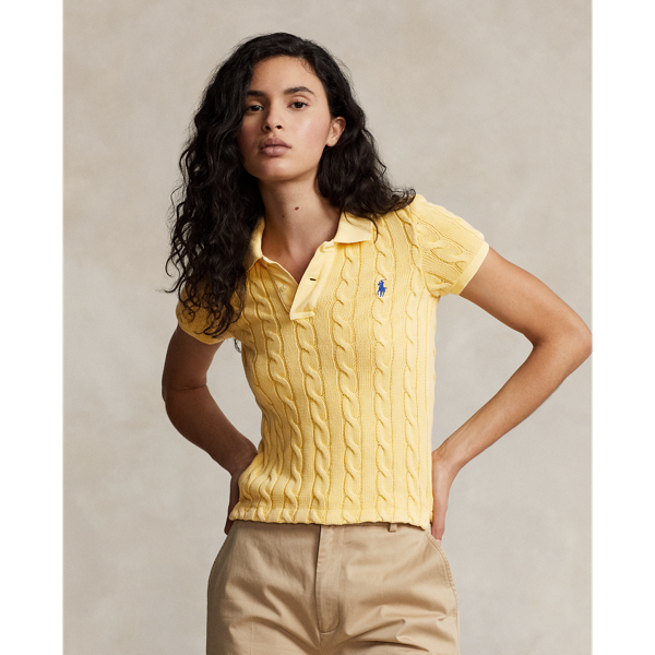 Cable-Knit Polo Shirt