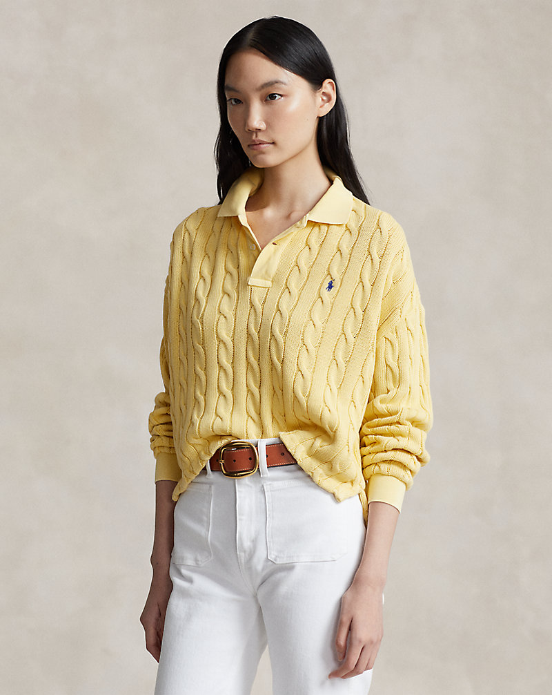 Cable Cotton Long-Sleeve Polo Shirt Polo Ralph Lauren 1