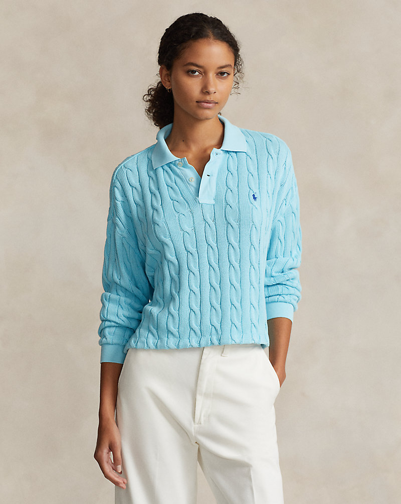 Cable Cotton Long-Sleeve Polo Shirt Polo Ralph Lauren 1