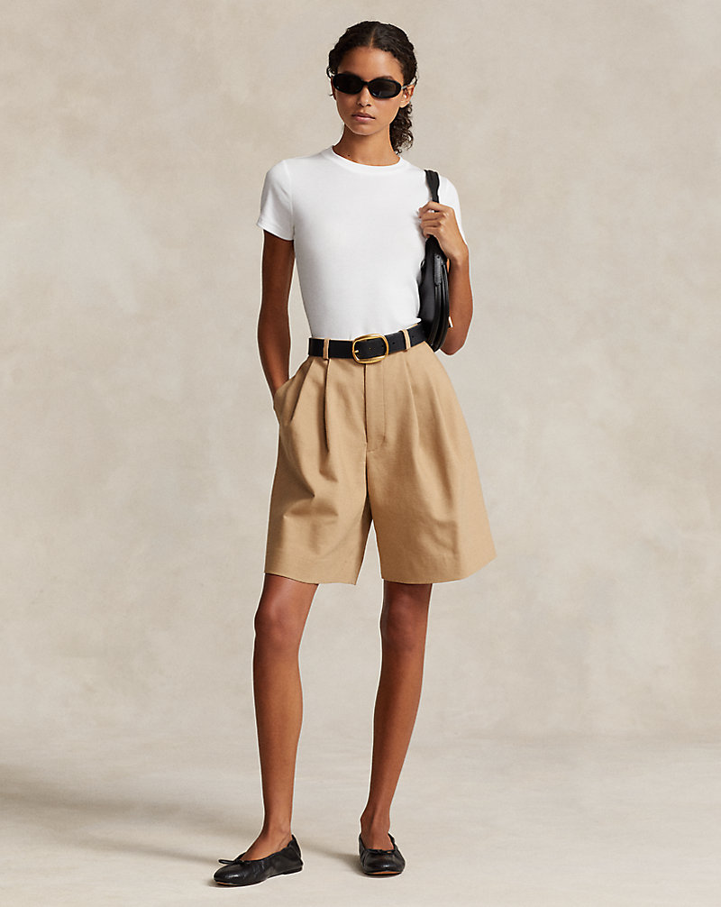 Relaxed Fit Long Pleated Short Polo Ralph Lauren 1