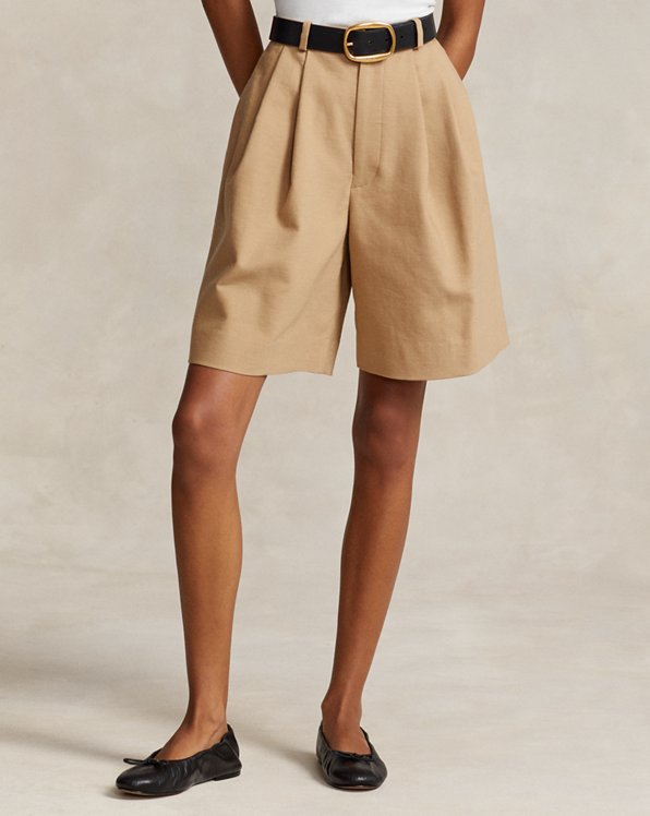 Relaxed Fit Long Pleated Short