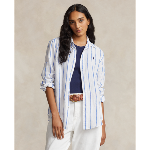 Relaxed Fit Striped Linen Shirt