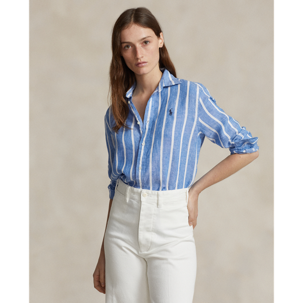 Camicia in lino a righe Relaxed-Fit