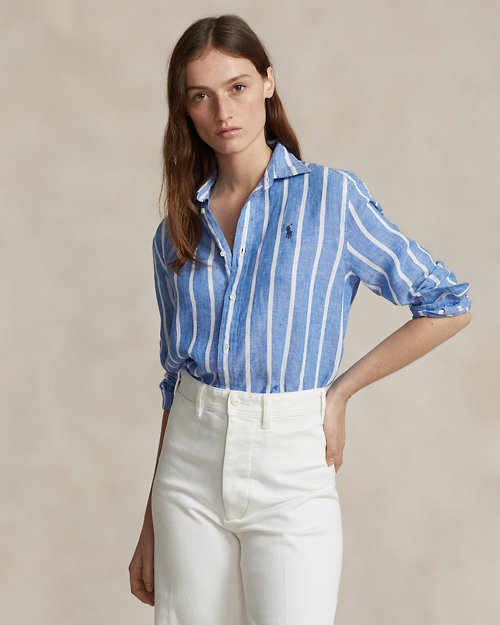Relaxed Fit Striped Linen Shirt