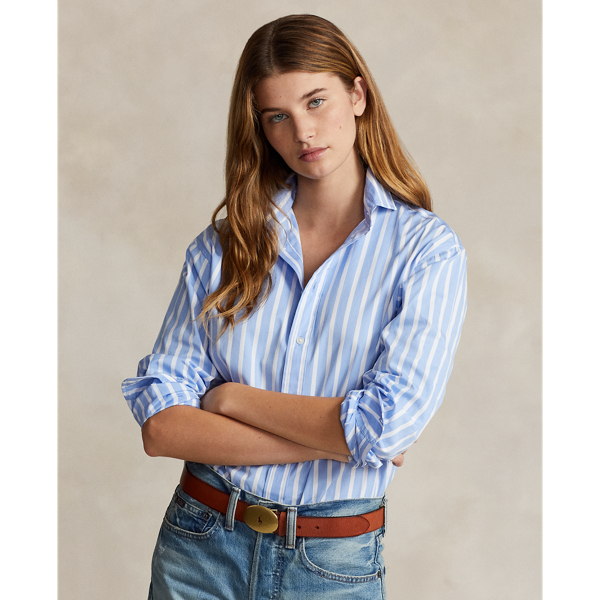 Relaxed Fit Striped Cotton Shirt