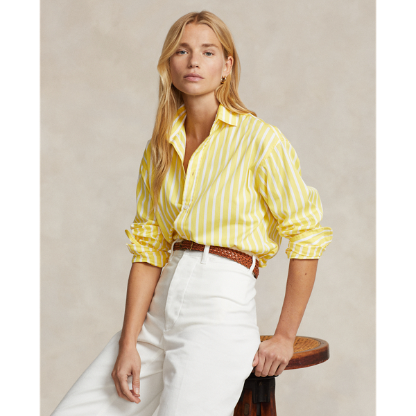 Relaxed Fit Striped Cotton Shirt