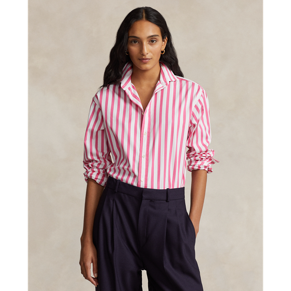 Camicia in cotone a righe Relaxed-Fit