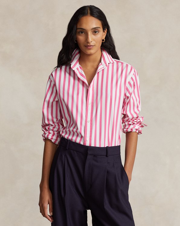 Camicia in cotone a righe Relaxed-Fit