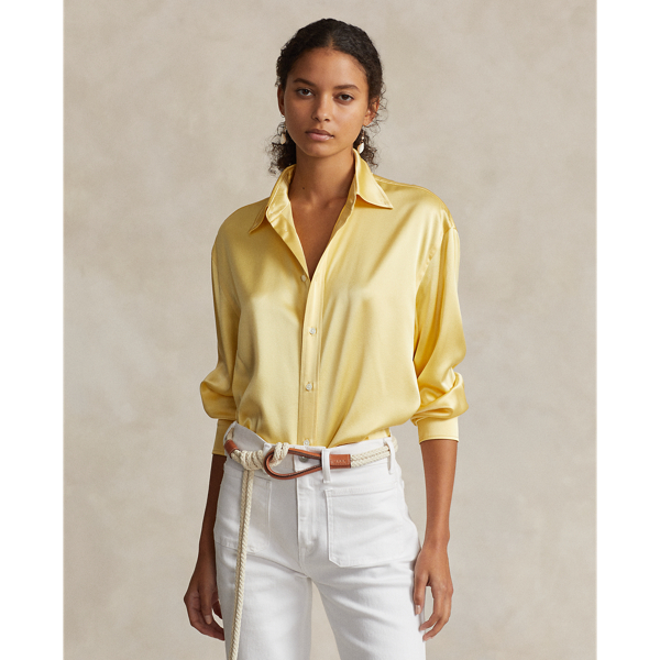 Relaxed Fit Silk Charmeuse Shirt