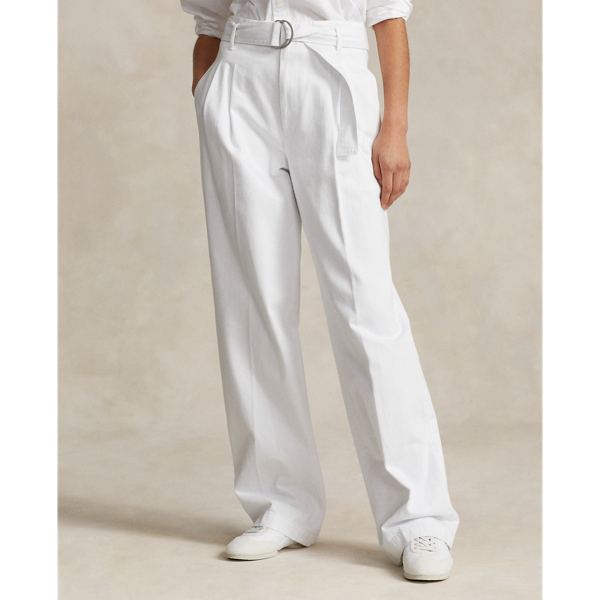 POLO RALPH LAUREN FLEECE SWEATPANT, White Women's Casual Pants