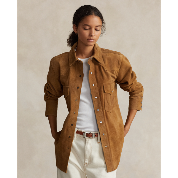 Relaxed Fit Suede Western Shirt