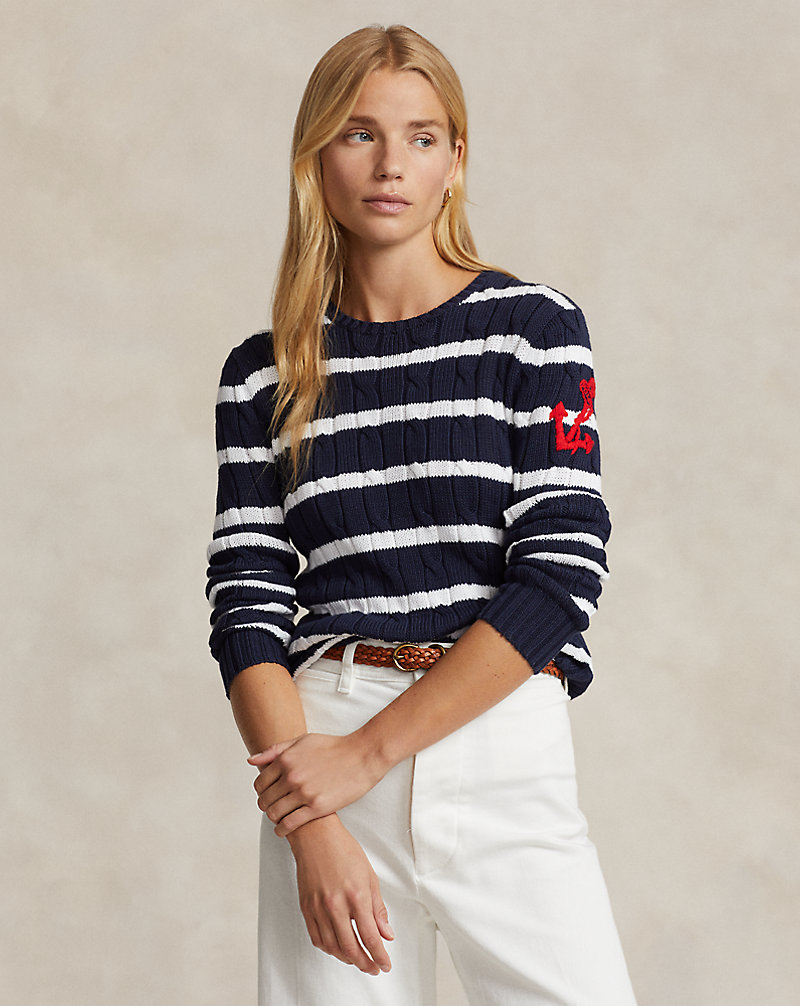 Anchor-Motif Cable Cotton Sweater Polo Ralph Lauren 1