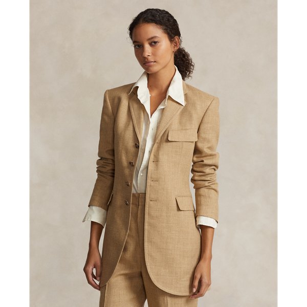 Silk-Linen Tweed Blazer-Jacket