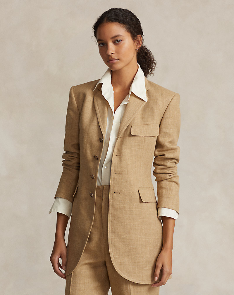 Silk-Linen Tweed Blazer-Jacket Polo Ralph Lauren 1
