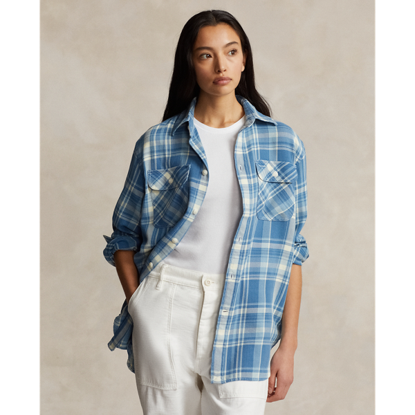 Oversize Plaid Twill Shirt