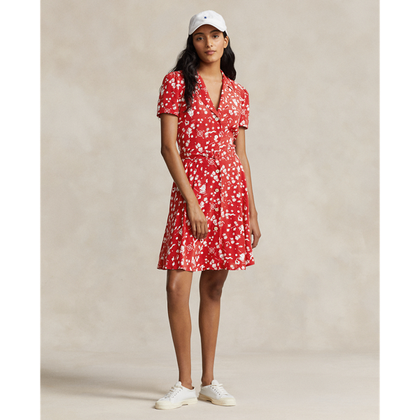 POLO RALPH LAUREN FLORAL BLOUSON GEORGETTE WRAP DRESS