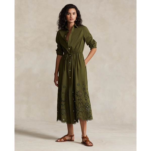 Eyelet-Embroidered Cotton Shirtdress