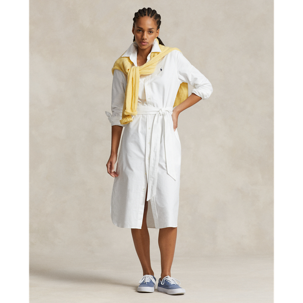 Belted Cotton Oxford Shirtdress Polo Ralph Lauren 1
