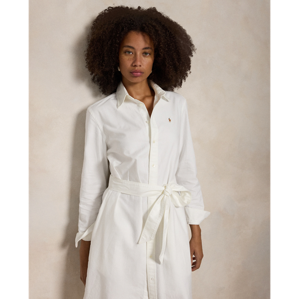 Robe-chemise ceinturée en coton Oxford