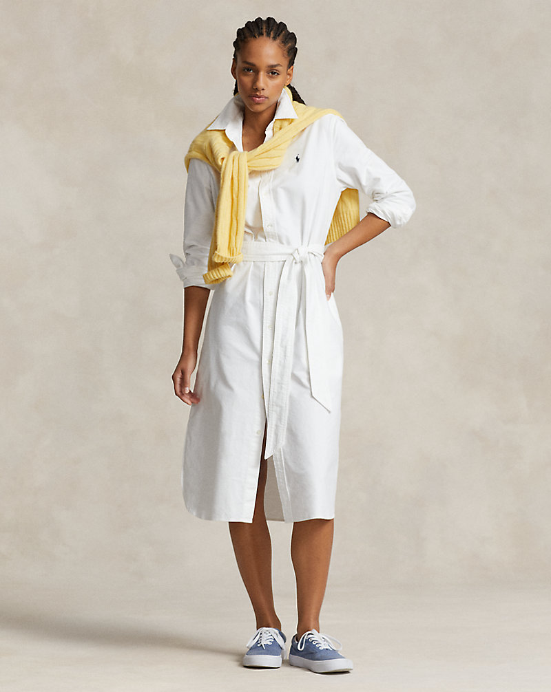 Belted Cotton Oxford Shirtdress Polo Ralph Lauren 1