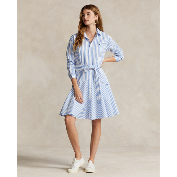 Striped Cotton Panelled Shirtdress