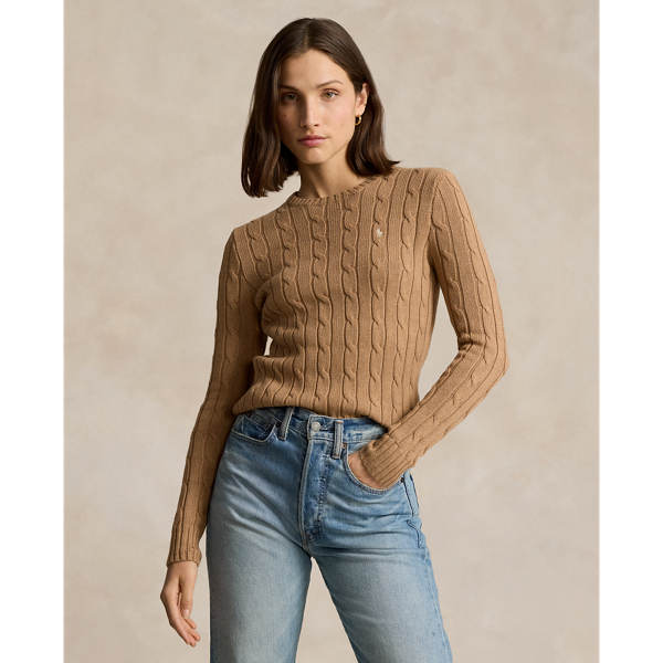Cable-Knit Cotton Crewneck Sweater Polo Ralph Lauren 1