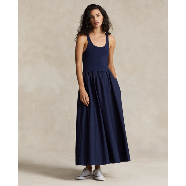 Shirred Fit-and-Flare Dress Polo Ralph Lauren 1