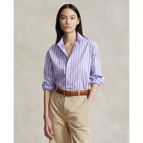 Relaxed Fit Striped Cotton Shirt