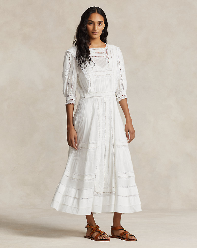 Lace-Trim Cotton Voile Dress Polo Ralph Lauren 1