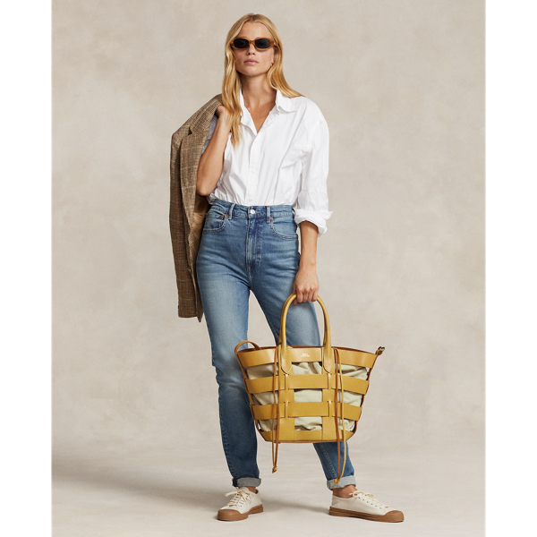 Basket weave on sale leather bag