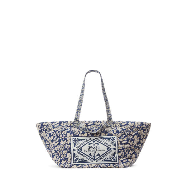 Quilted Floral Cotton Extra-Large Tote