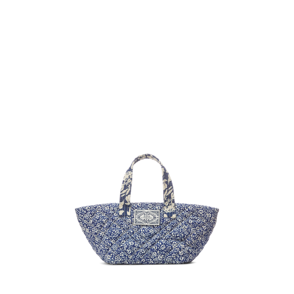 Quilted Floral Cotton Small Tote