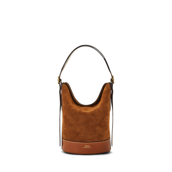 Suede-Leather Small Bellport Bucket Bag