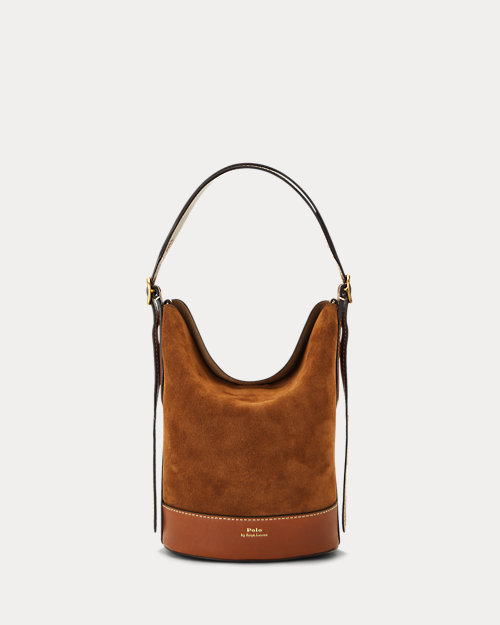 Suede-Leather Small Bellport Bucket Bag