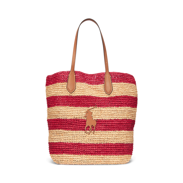 Big Pony Striped Raffia Large Tote